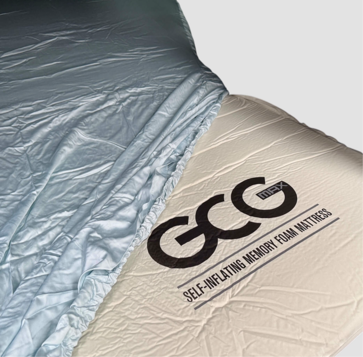 GCG Max bamboe lagen gemonteerd op GCG Max Premium luchtbed met traagschuim