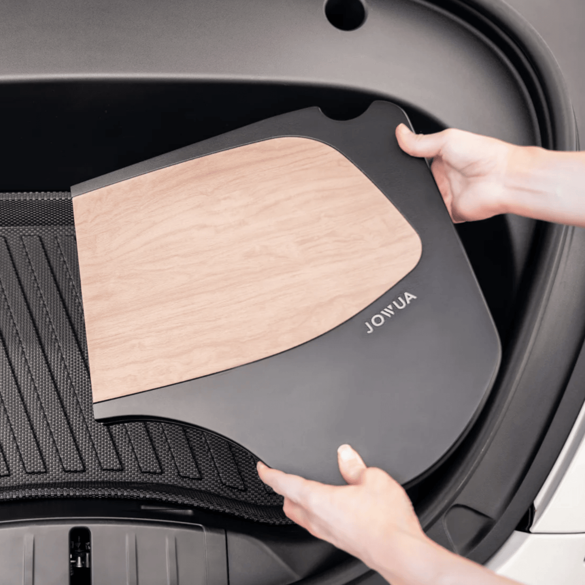 Inklapbare tafel met carbonlook en bekerhouder voor Tesla Model S/3/X/Y.