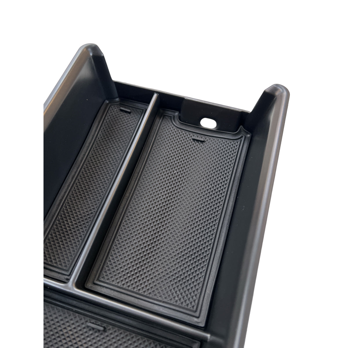 Zwarte opbergdoos voor middenconsole met antislipmat voor BMW i4