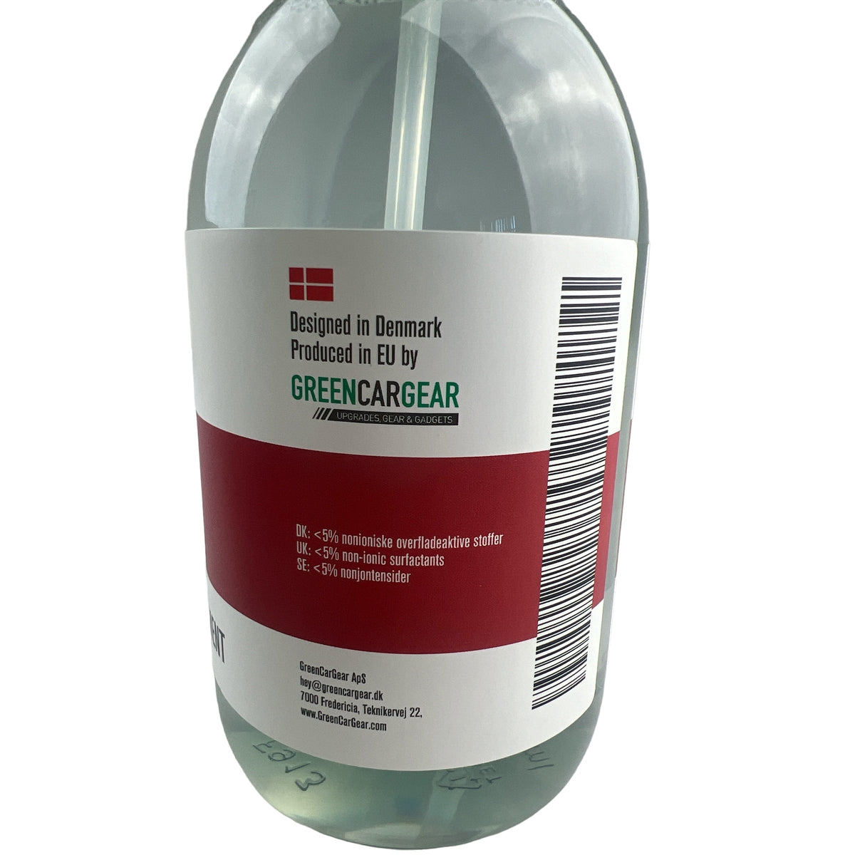 GCG MAX Leer & Stofreiniger fles, ontworpen in Denemarken