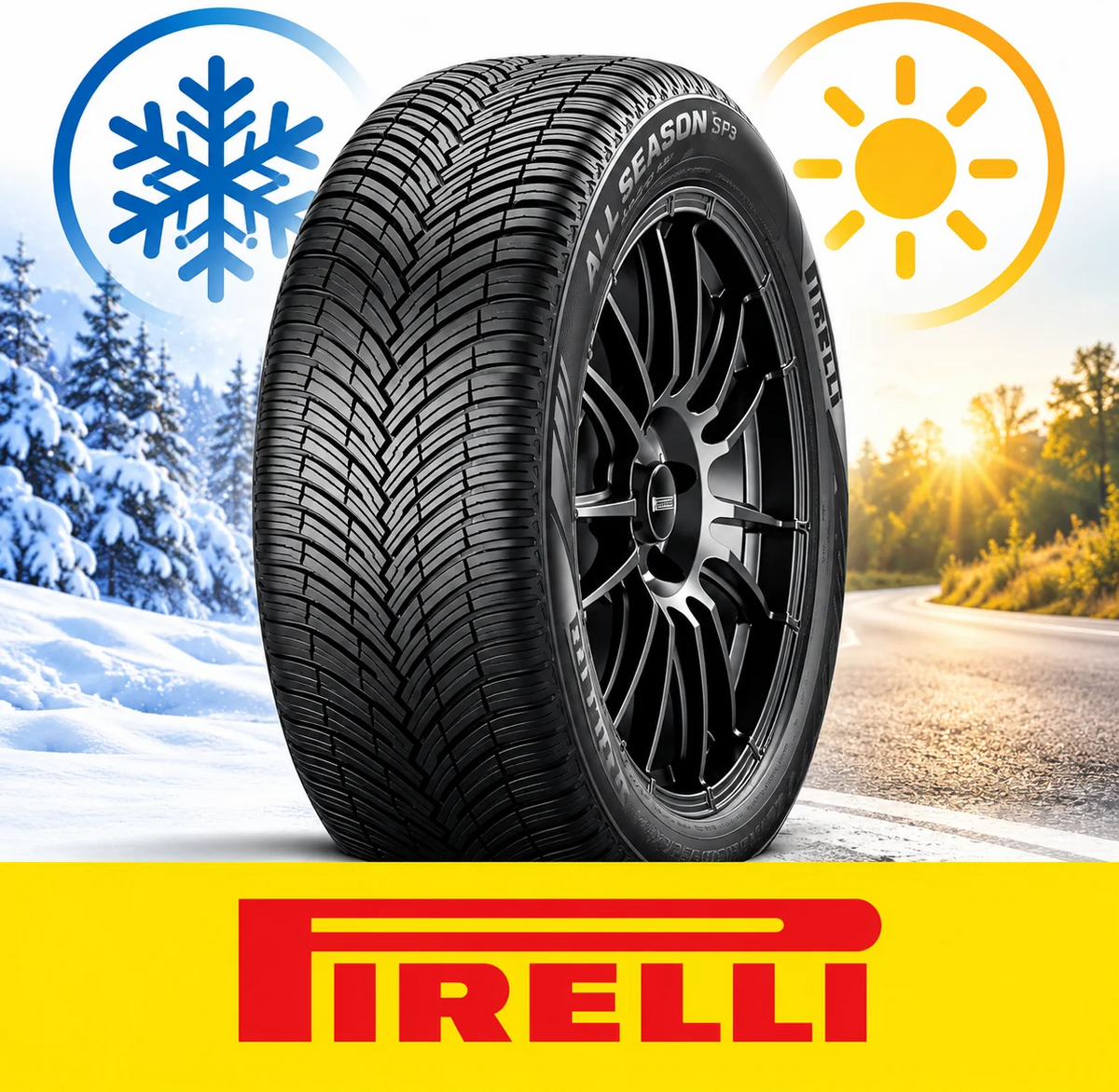 Pirelli Cinturato All Season SF3 helårsdæk 255/45 R19 til Tesla Model Y med sne- og solsymbol