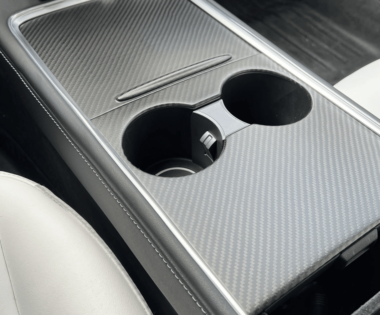 Cover voor middenconsole in echt carbon voor Tesla Model 3/Y