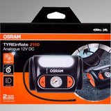 Osram TYREinflate 2110 emballage med produktbillede og funktionsikoner