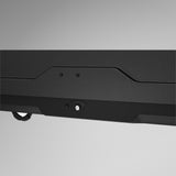 Thule Pulse 2 M Black Aeroskin sort tagboks, nærbillede af låsemekanisme og kant