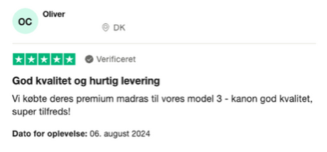 Luchtbed voor elektrische auto klantbeoordeling