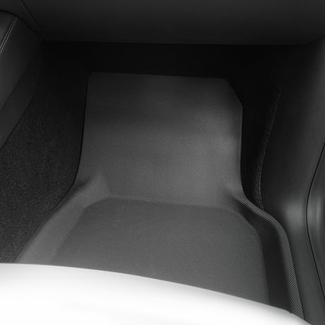 All weather vloermattenset voor 7-zits Tesla Model Y in het interieur van de auto.
