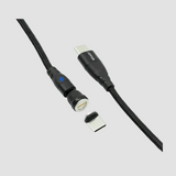jowua magnetische oplaadkabel die is gesplitst. met het magnetische uiteinde getoond en een usb-c uiteinde.