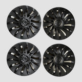 MV Storm wieldoppen voor Tesla Model Y, 19 inch standaardvelgen in zwart.