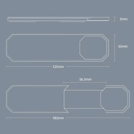 Afmetingen van de telefoonhouder. Gemeten in millimeters.