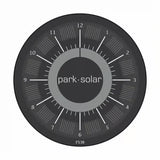 ParkOne Solar FS38 zonnecel aangedreven parkeerschijf, zwart met witte tijdsaanduiding
