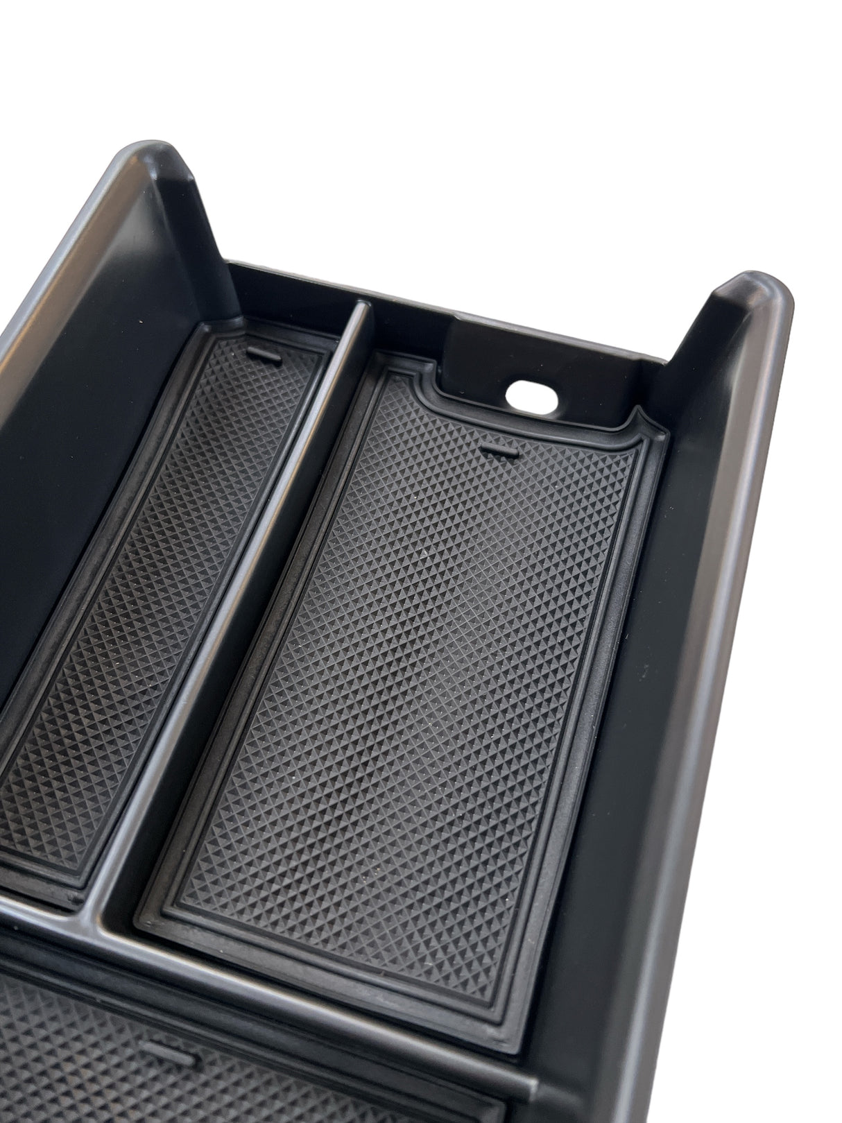 Zwarte opbergdoos voor middenconsole met antislipmat voor BMW i4