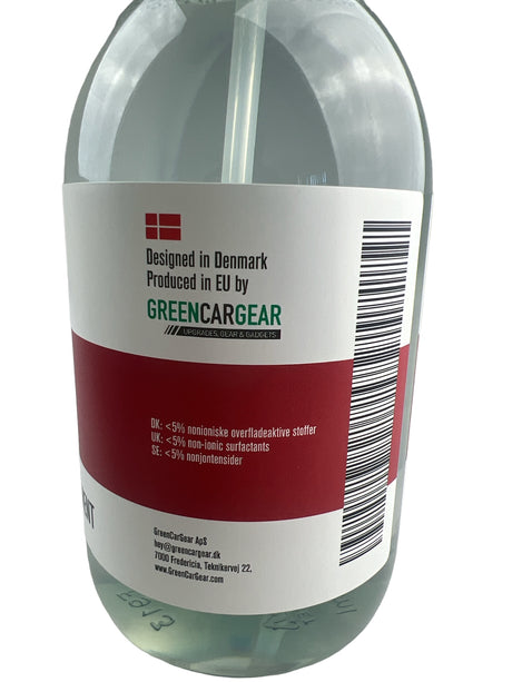 GCG MAX Leer & Stofreiniger fles, ontworpen in Denemarken