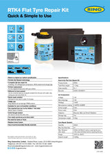 Specificaties voor Ring RTK4 bandenreparatieset met compressor en afdichtmiddel
