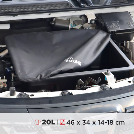 Rati frunk opbergdoos voor Dacia Spring met een capaciteit van 20L, afmetingen 46x34x14-18 cm.