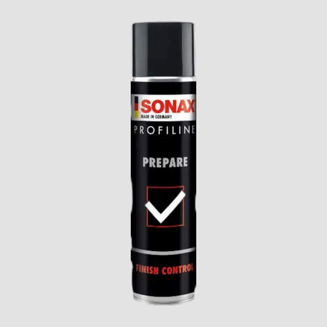 SONAX PROFILINE Prepare 400 ml spuitbus voor oppervlaktevoorbereiding, getoond op productpagina.