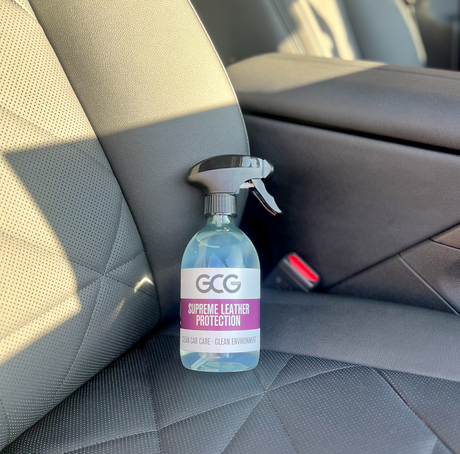 GreenCarGears eigen product voor het onderhoud van leren stoelen