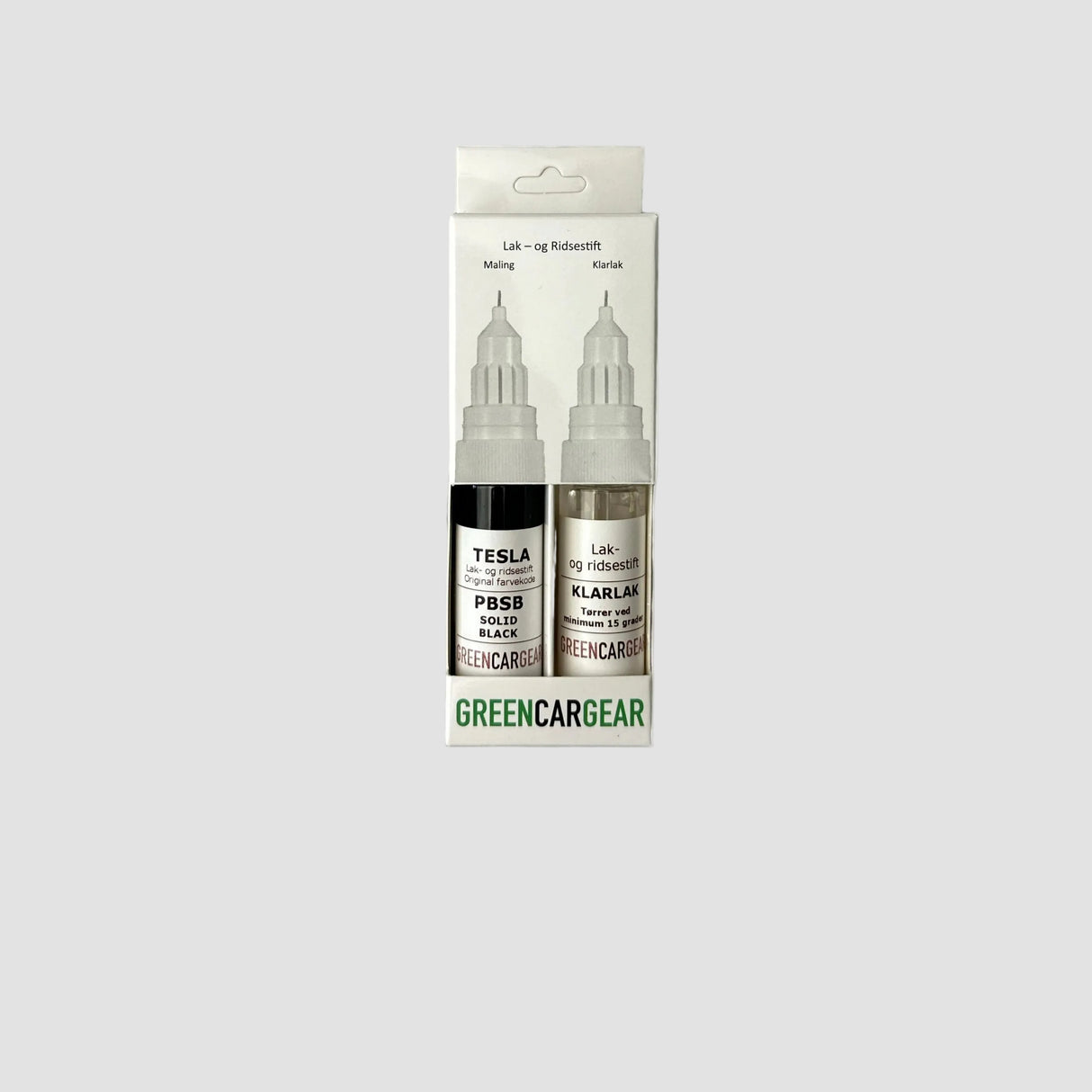 GCG lakstift met de kleur solid black en blanke lak verpakt