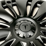 Vortex wieldopjes voor Tesla Model Y met middenkapje met Tesla-logo