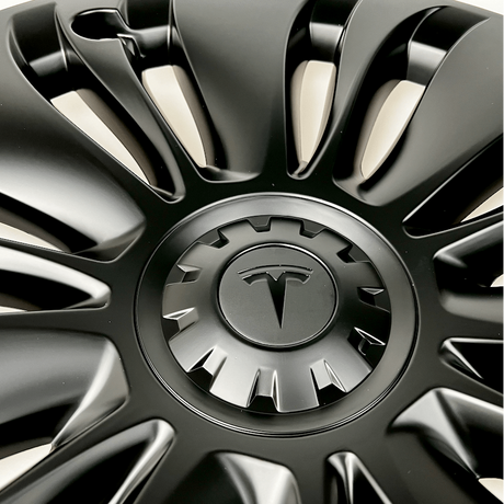 Vortex wieldopjes voor Tesla Model Y met middenkapje met Tesla-logo