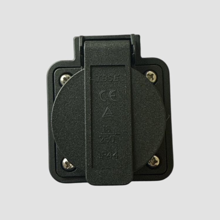 V2L Type 2 naar 230V stopcontact met logo en specificaties.