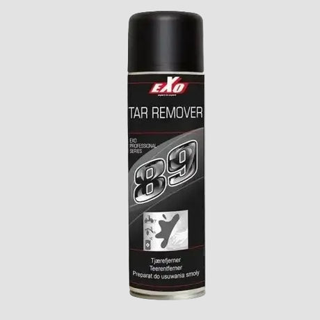 Een blik met zwarte exo tar remover.