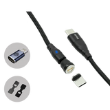 Jowua magnetische laadkabel USB-C naar USB-C + Lightning Adapter