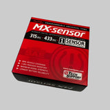 MX-sensor verpakt in een rode doos. De doos vertelt over de functies van de sensor.