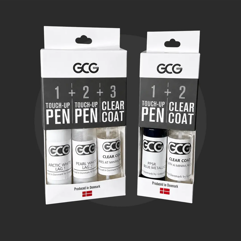 GCG MAX lakstift og klarlak – touch-up-sæt i bilens originalfarve