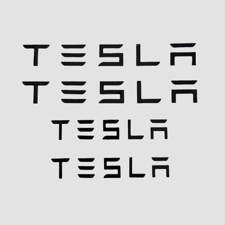 Tesla letters die in plaats van het logo op de auto kunnen worden gebruikt